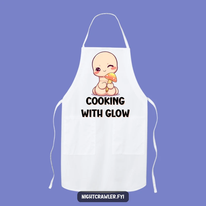Funny Worm Winking Apron - Kitchen Worm Mushroom Magic