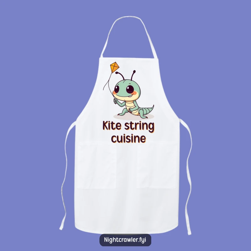 Funny Kite Flying Night Crawler Apron: Goofy Dreamer Kitchen Fun