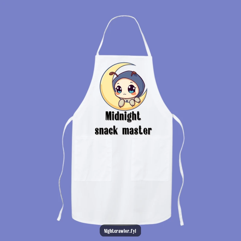 Funny Night Crawler Moon Apron: Chef's Cosmic Kitchen Gift