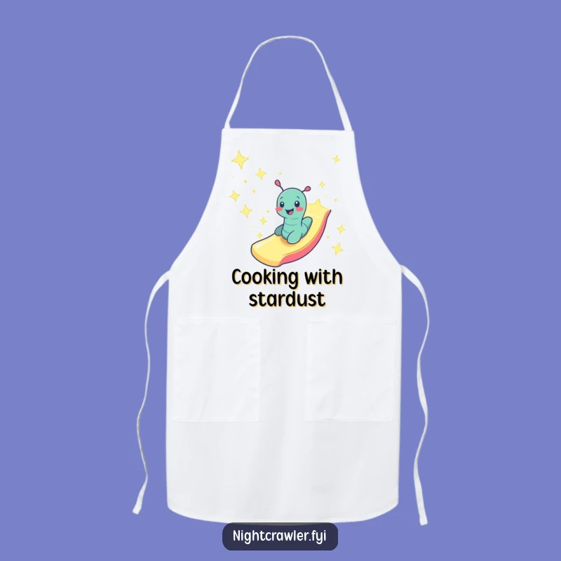 Funny Space Chef Worm Apron - Cosmic Character, Perfect Funny Gift