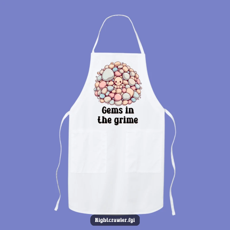 Funny Worm & Sparkle Apron - Cook with Gem-Like Humor