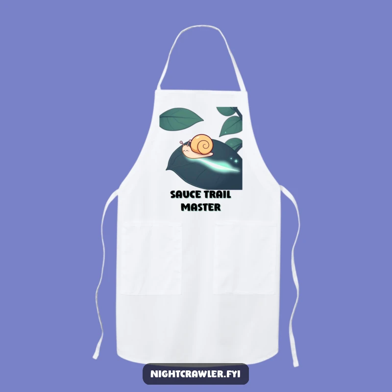 Funny Snail Apron: Happy Chef's Glowing Trail for Kitchen Fun, Perfect Gift