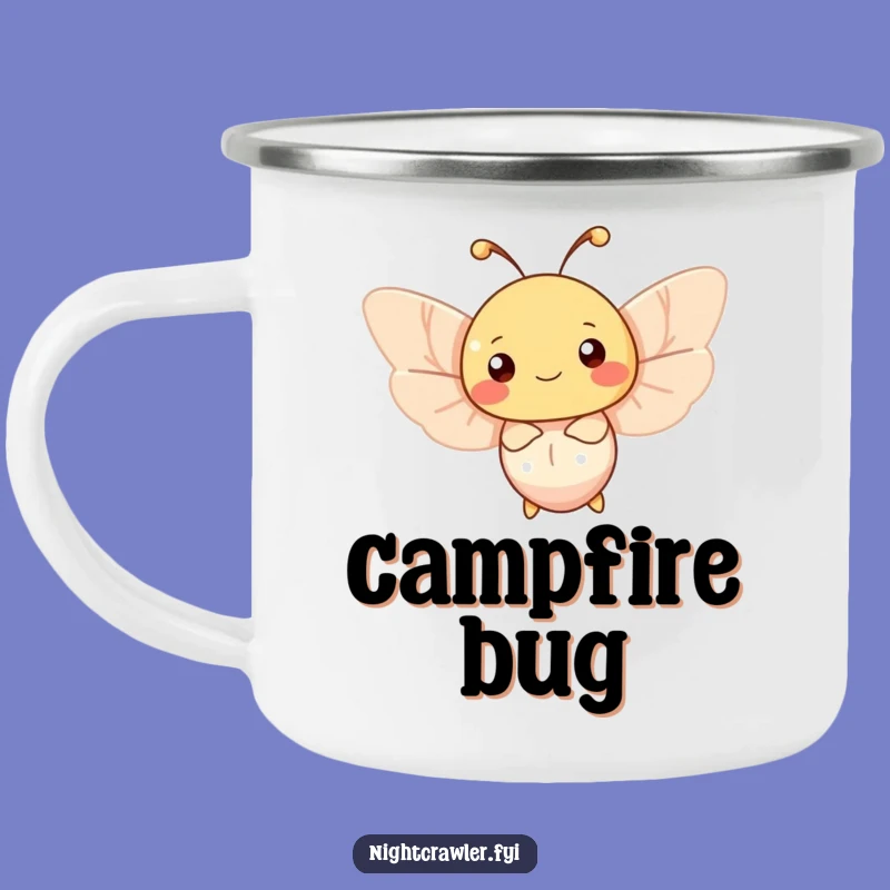 Funny Happy Moth Camping Mug: Gentle Glow Outdoors, Great Adventure Gift!