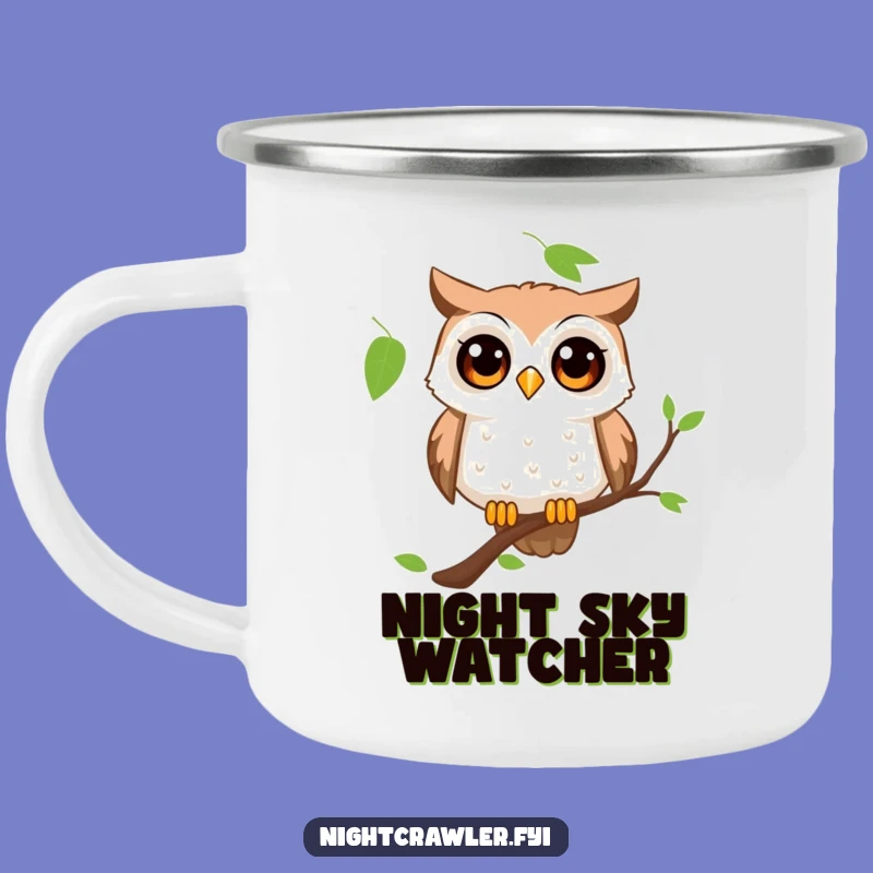 Funny Curious Owl Camping Mug: Adventure Ready Wonder, Great Outdoor Gift!