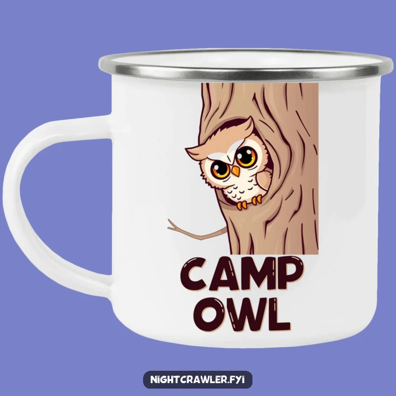 Funny Night Watch Camping Mug: Owl Character, Durable & Funny Gift for Outdoors