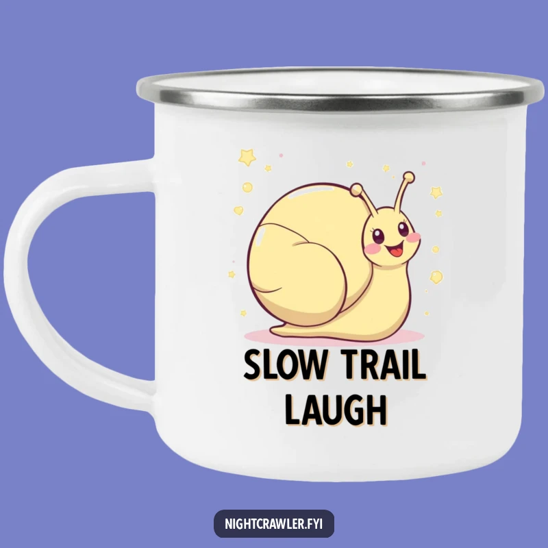 Funny Kawaii Snail Camping Mug - Outdoor Shimmering Giggles
