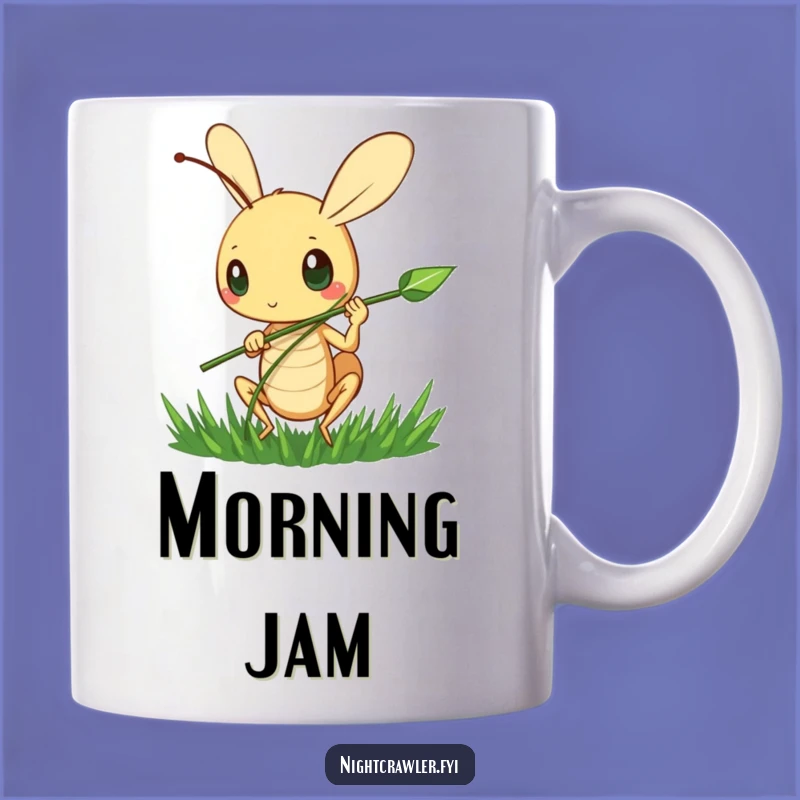Funny Cricket Serenade Mug: Happy Musician, Perfect Funny Gift for Nature & Music Lovers