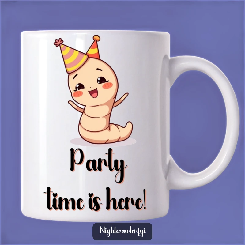 Funny Earthworm Party Hat Mug: A Hilarious Gift for Worm Lovers