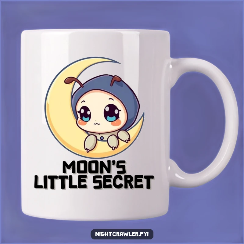 Funny Night Crawler Moon Mug: Curious Character Gift for Stargazers