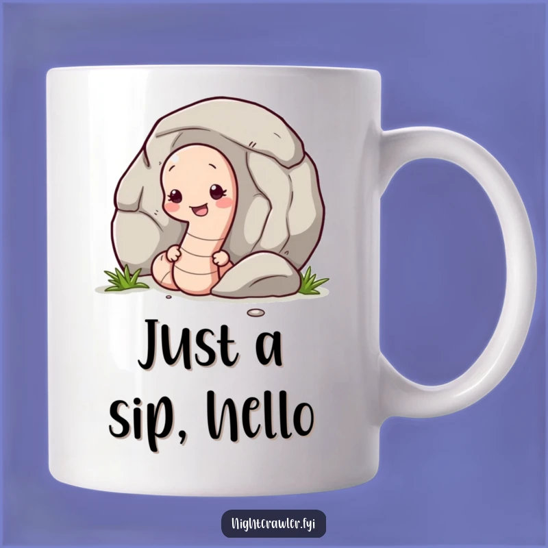 Funny Shy Earthworm Pebble Mug: A Sweet & Humorous Gift for Introverts