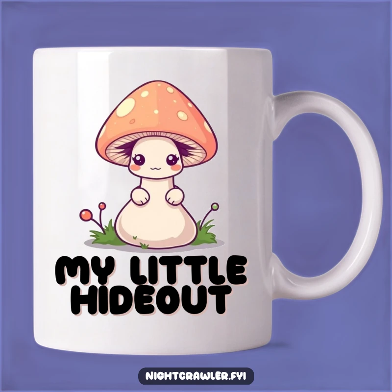 Funny Shy Worm Mushroom Mug - Adorable & Hilarious Gift Idea