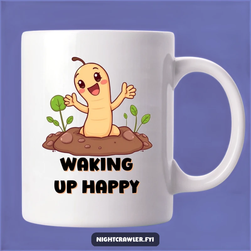 Funny Waving Earthworm Mug - A Cheerful Gift from the Garden