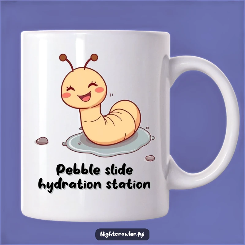 Funny Worm Sliding Pebble Mug: A Joyful Gift for Worm Lovers
