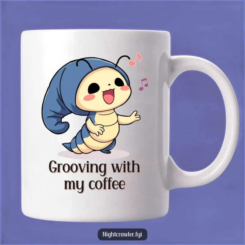 Funny Night Crawler Mug: Happy Dancer's Groovy Tunes Gift