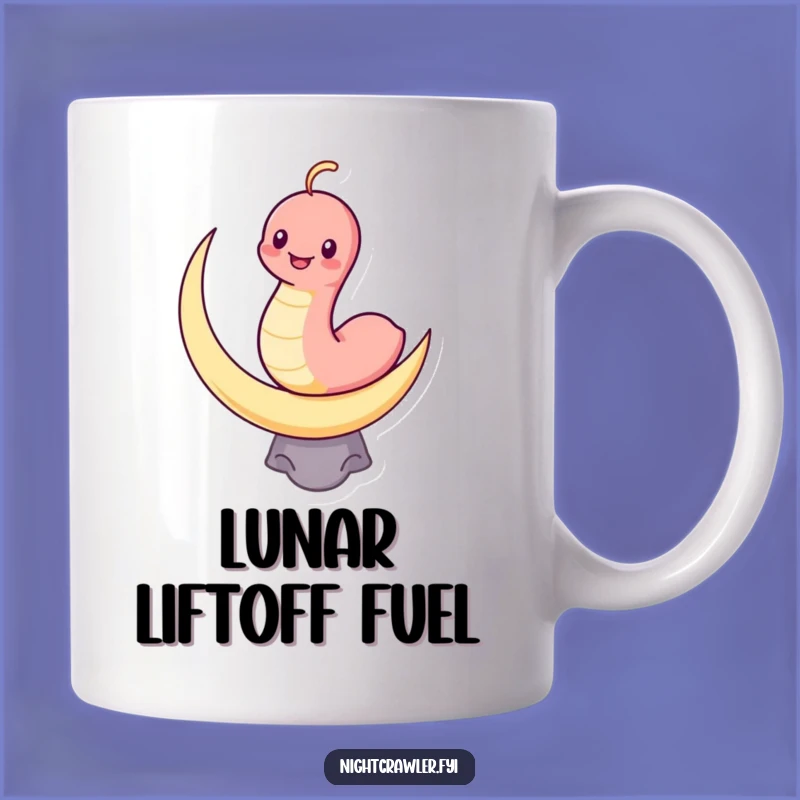 Kawaii Worm Moon Mug: Funny Grinning Character Balancing Gift