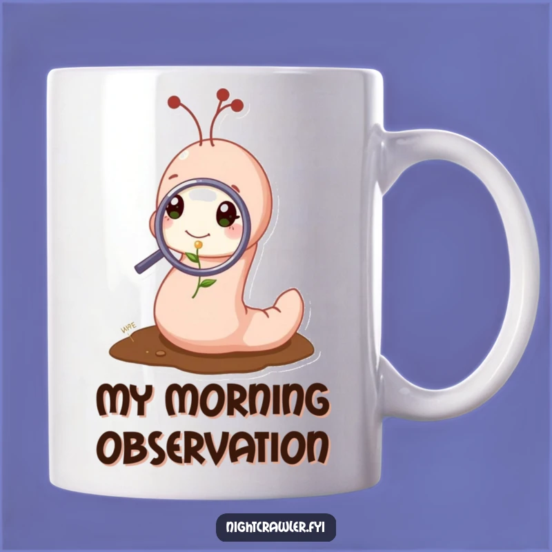 Funny Worm Magnifying Mug: Cute Explorer Sprout Examine Gift