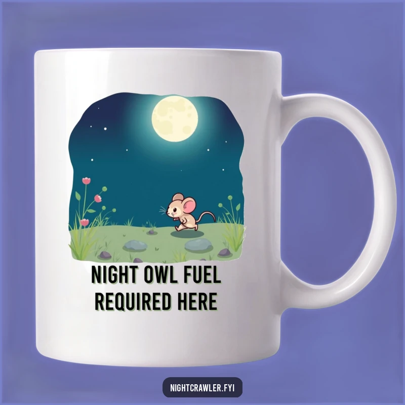Funny Moonlit Mouse Mug: Nocturnal Character Night Fun Gift