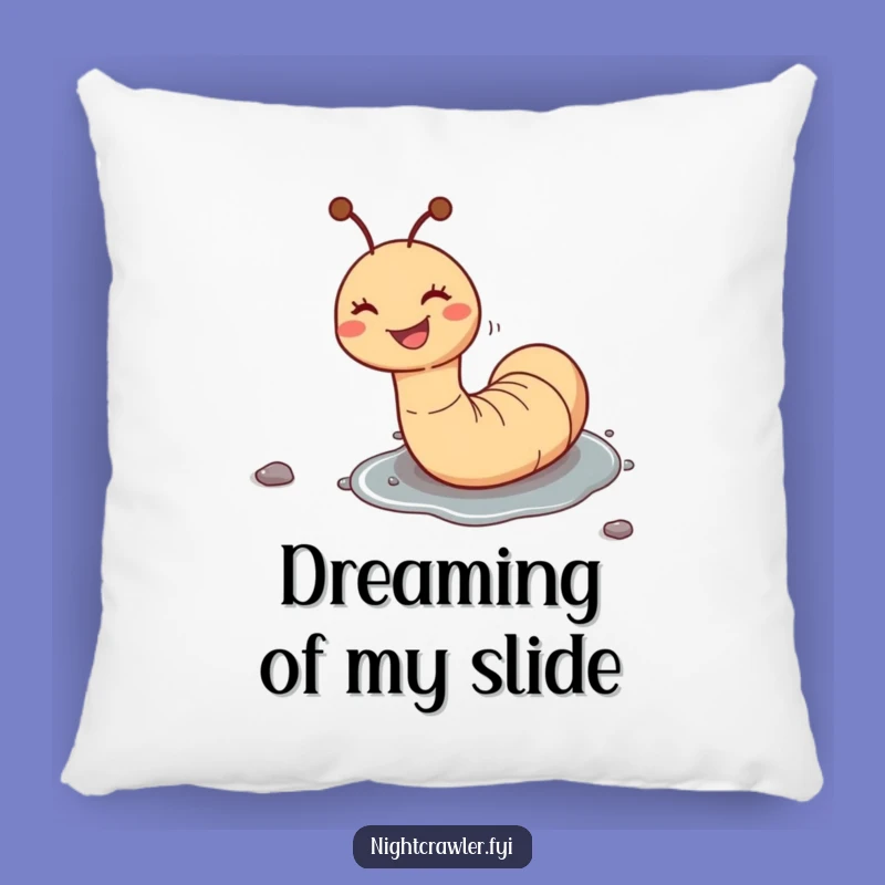 Funny Worm Sliding Pebble Pillow: Cozy Comfort with a Grinning Worm