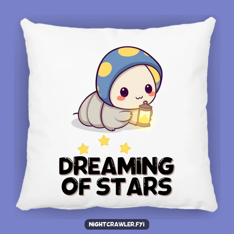 Funny Night Crawler Star Pillow: Cozy & Guiding Home Decor Gift