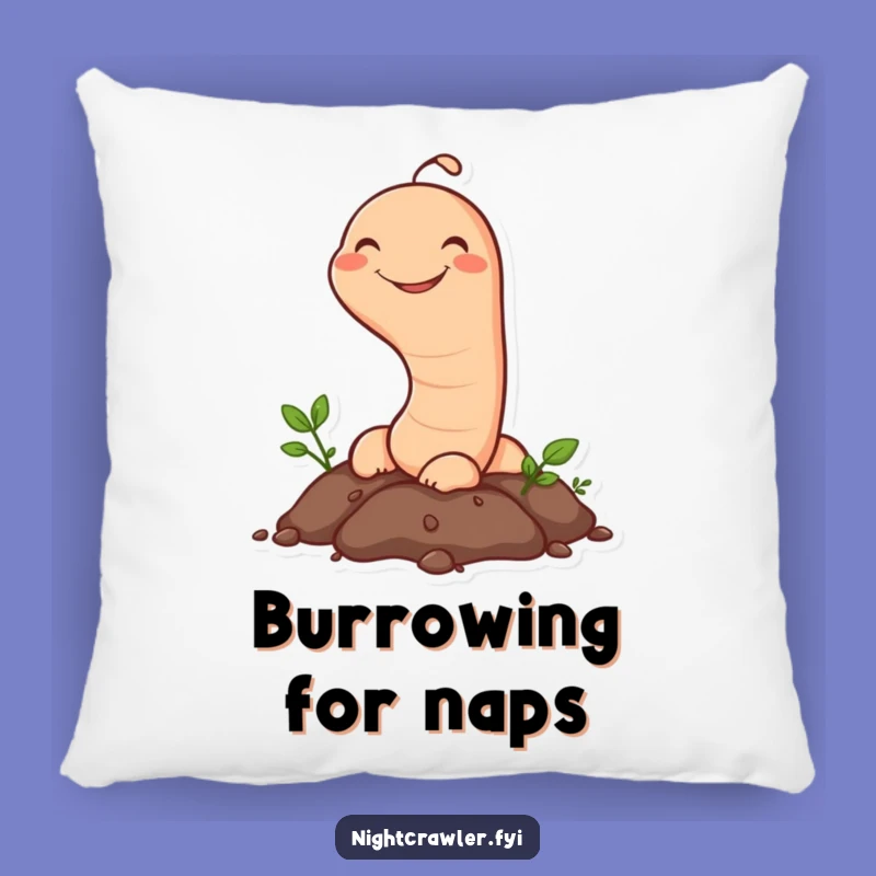 Funny Earthworm Pillow: Cozy Soil Grin - Adorable & Humorous Gift