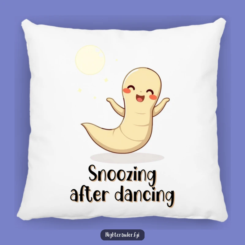 Funny Moonlit Dance Earthworm Pillow: Cozy Comfort for Dreamy Nights