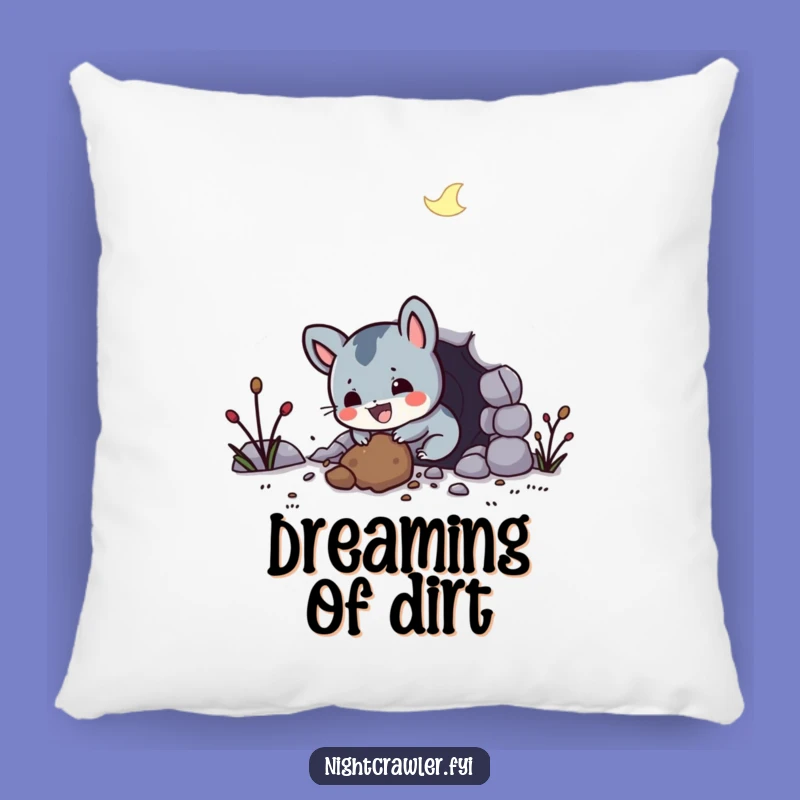 Funny Night Creature Pillow - Cozy & Hilarious Gift for Digging Fans