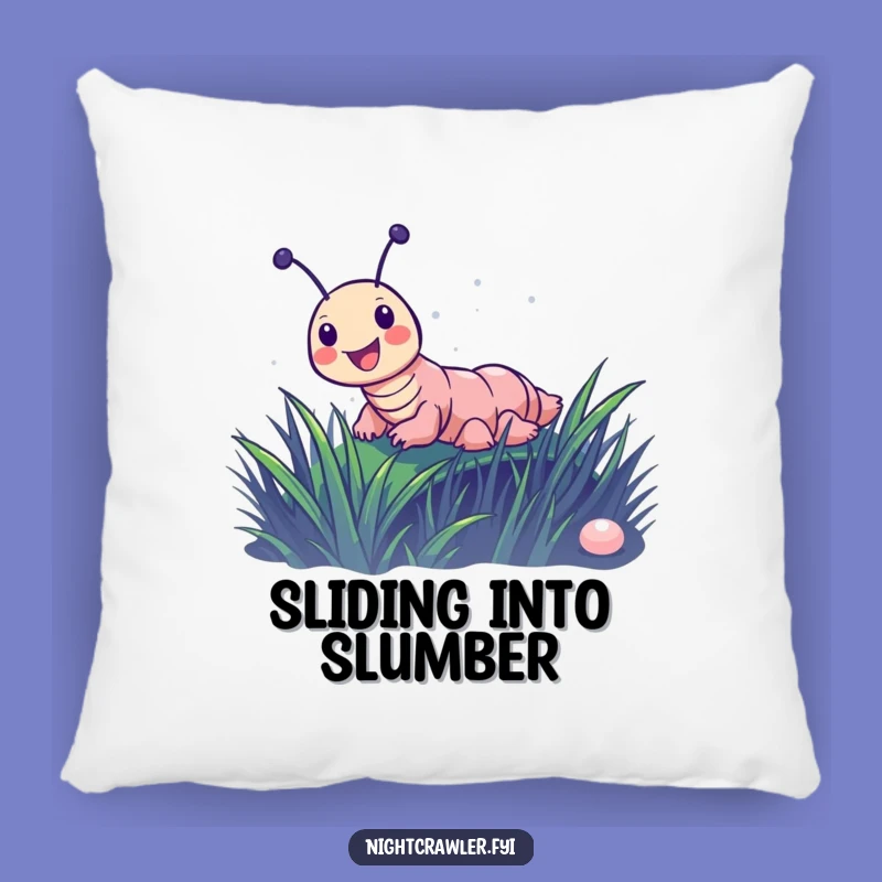Funny Night Crawler Slide Pillow: Joyful Character's Comfort, a Soft Funny Gift.