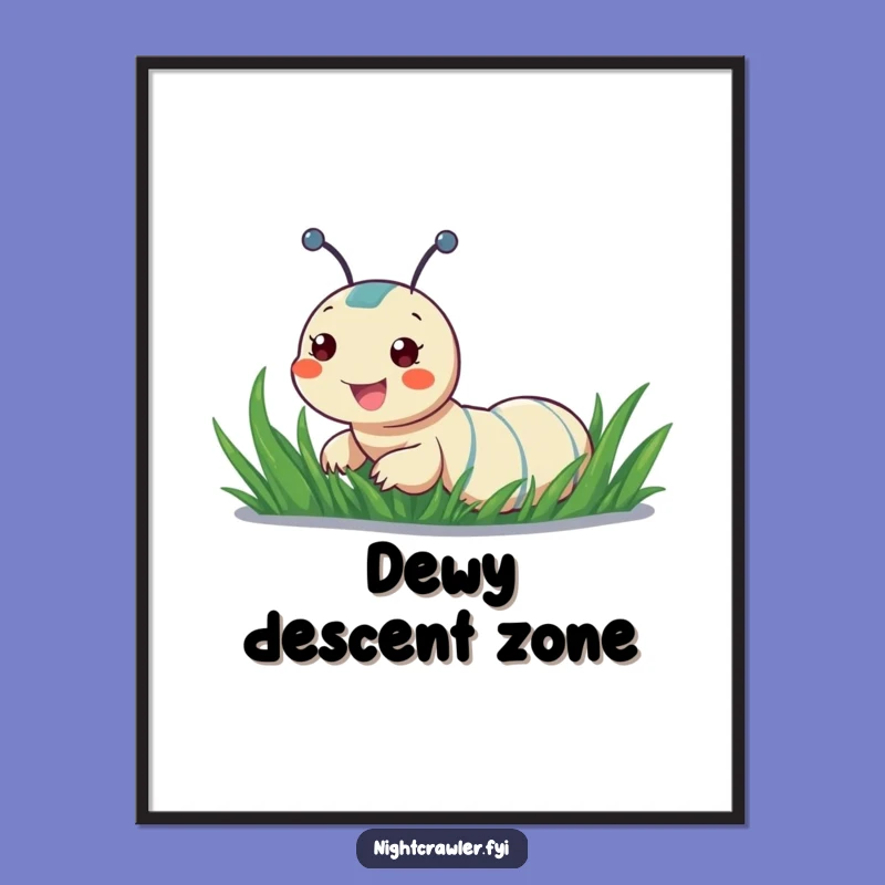 Funny Cheerful Night Crawler Digital Print: Instant Playful Art for Walls