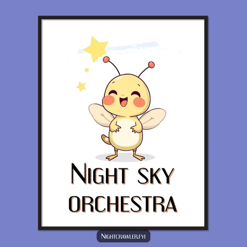Funny Cricket Chirp Digital Art: Instant Summer Night Magic