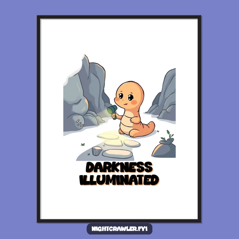 Funny Earthworm Flashlight Digital Art: Instant Guidance for Your Space