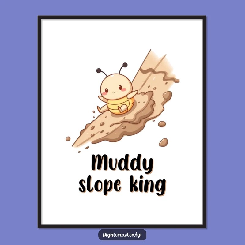 Funny Muddy Slide Buggy Art: Gleeful Descent Digital Print, Gift