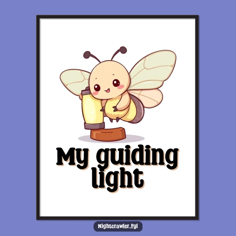 Funny Kawaii Moth Digital Art: Glowing Lantern Whimsy - Instant Hilarious Download