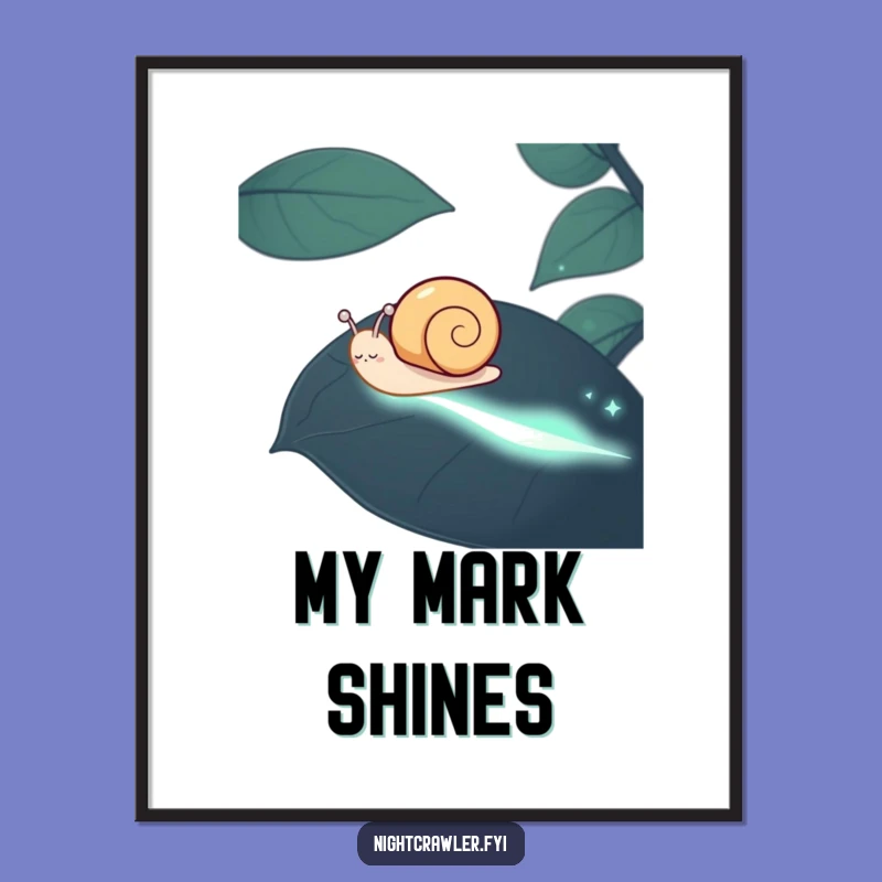 Funny Snail Digital Art: Happy Critter's Glowing Trail for Instant Humorous Decor