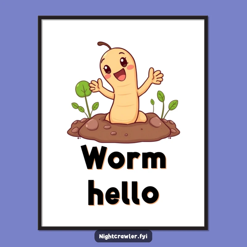 Funny Waving Earthworm Digital Art - Instant Garden Greetings