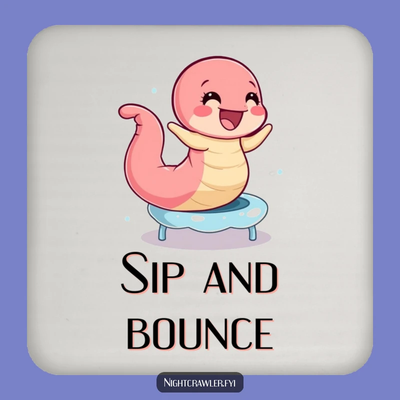 Funny Earthworm Trampoline Coaster: Bouncing Worm Protection, Perfect Table & Gift