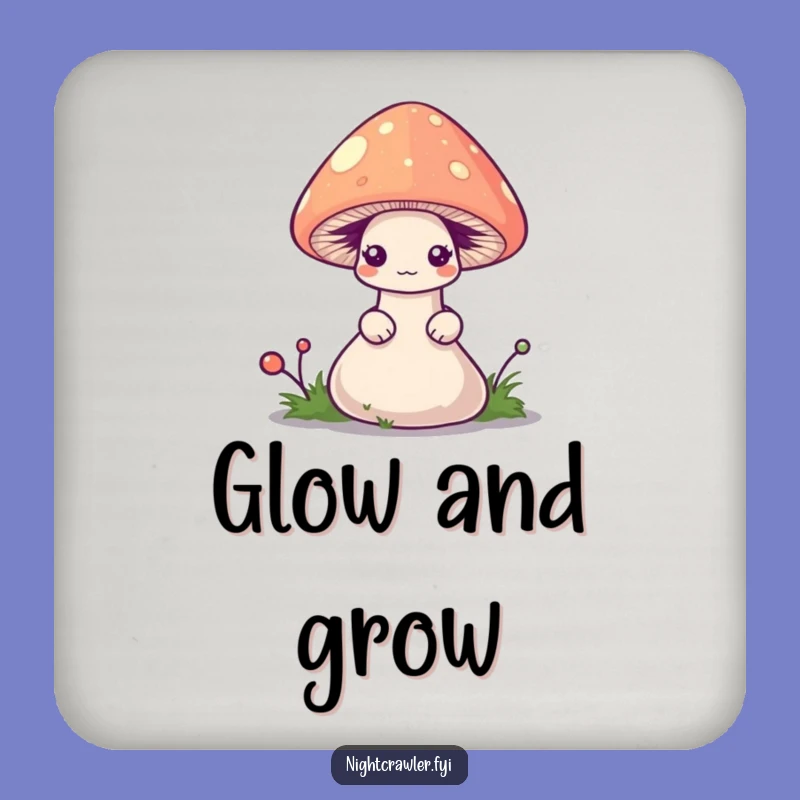 Funny Shy Worm Mushroom Coaster - Protect Surfaces with Charm