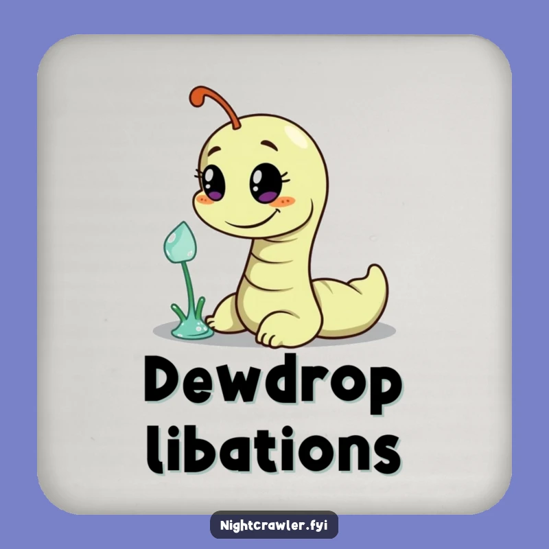 Funny Worm Dewdrop Heist Coaster: Protect Surfaces with a Sly Touch