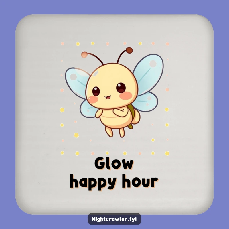 Funny Firefly Light Coaster, Playful Character Drink Set Accessory