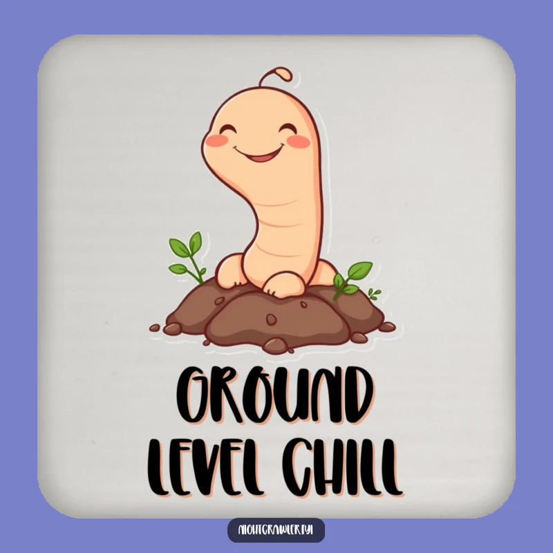 Funny Earthworm Drink Coaster: Protect Surfaces with Grin - Humorous Set