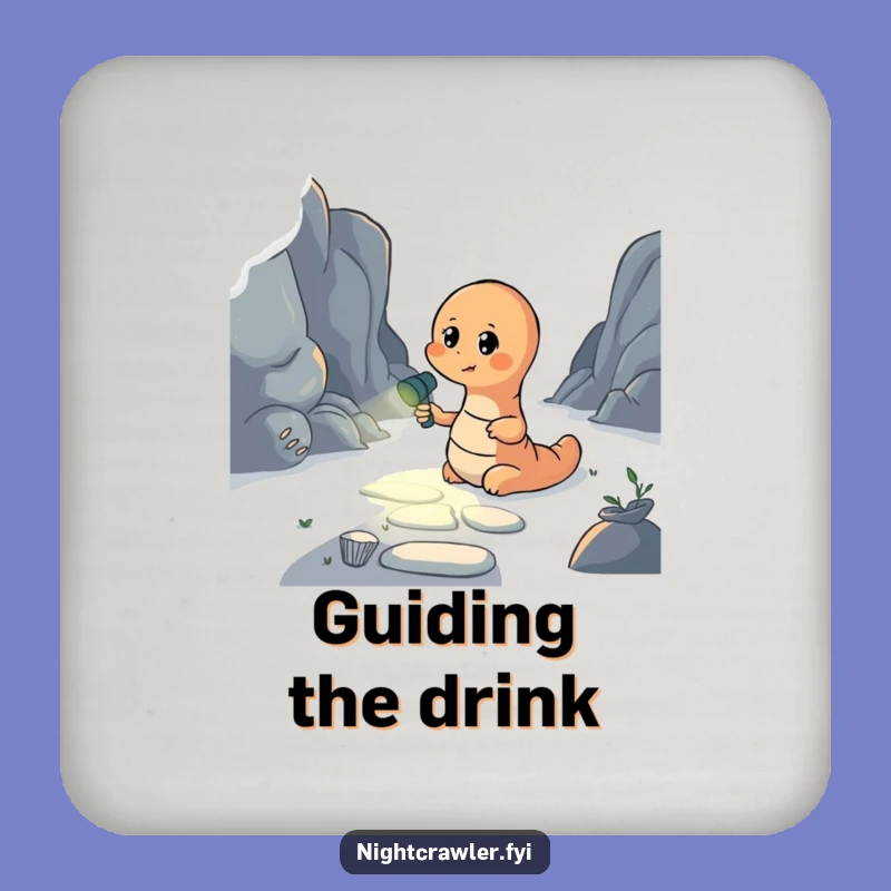 Funny Earthworm Flashlight Coaster: Protect Surfaces with Light