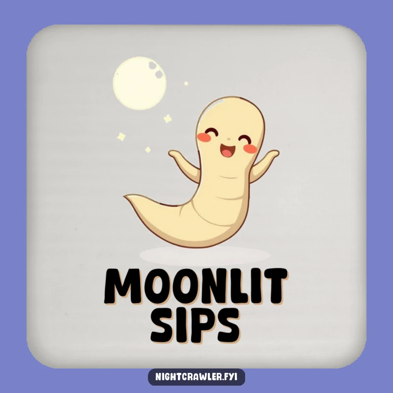 Funny Moonlit Dance Earthworm Coaster: Protect Your Surfaces with Joy