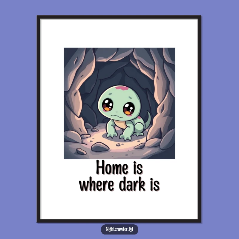 Funny Night Crawler Cave Exploration Poster: Bring Humor to Your Walls