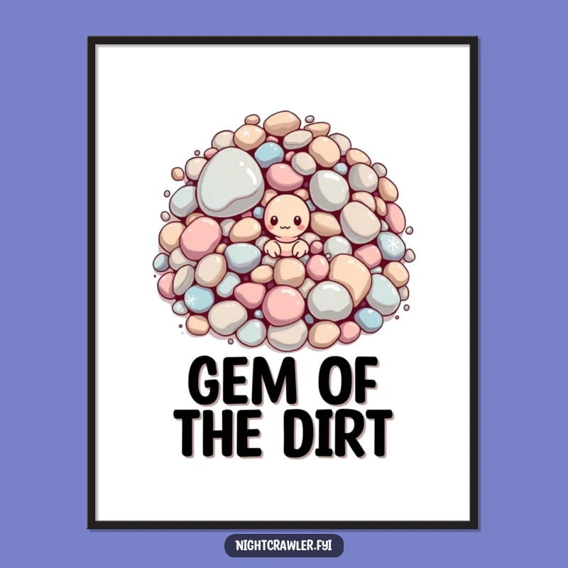 Funny Worm & Sparkle Poster - Wall Art for Quirky Collections