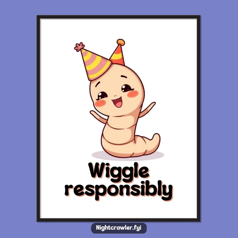 Funny Earthworm Party Poster: Add Vibrancy and Humor to Your Walls