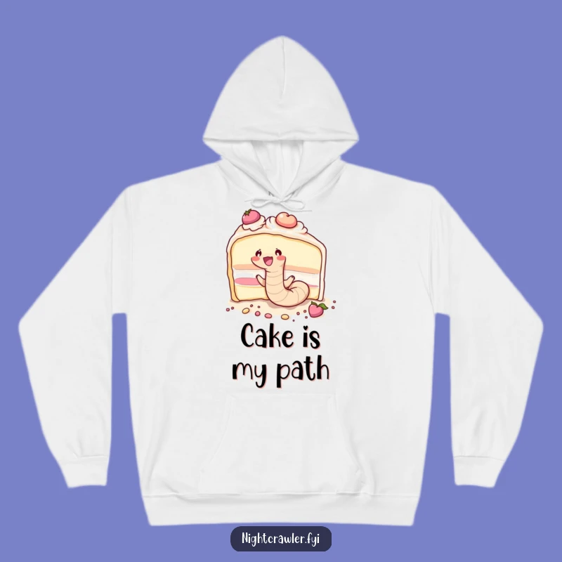Funny Wormy Cake Comfort Hoodie - Cozy Character, Perfect Funny Gift