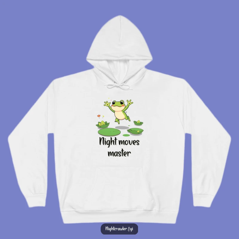Funny Frog Hoodie: Cozy Leaping Character, Dark Lily Pad Comfort, Ideal Funny Gift