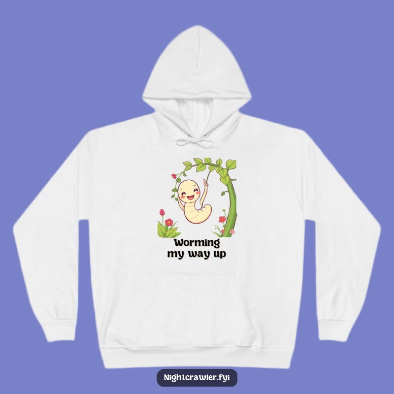Funny Worm Hoodie: Cozy Garden Character Swinging, Warm & Humorous Gift