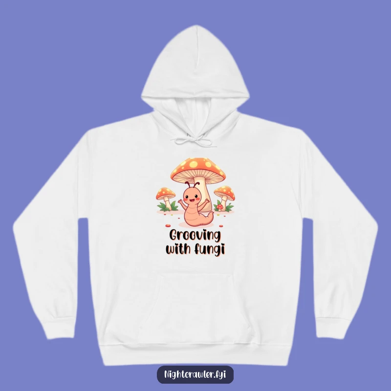 Cozy Worm Dance Hoodie: Happy Under Glowing Toadstools Gift