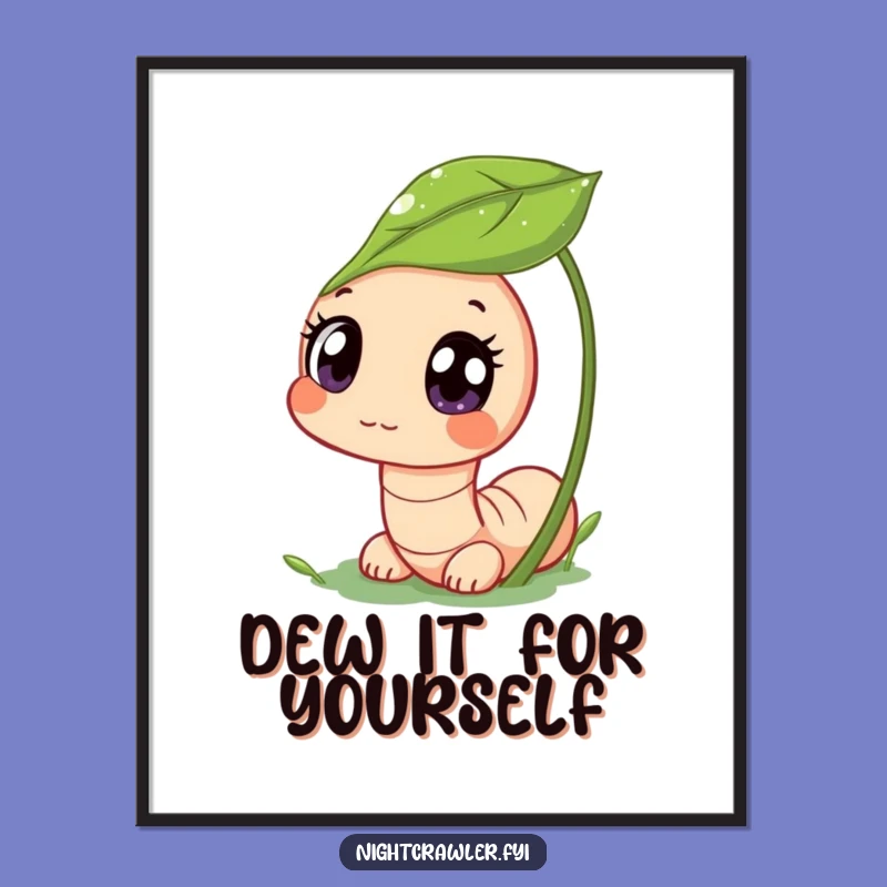 Free Printable Wall Art: Curious Worm Character, Hilarious Downloadable Decor! DIY Gift