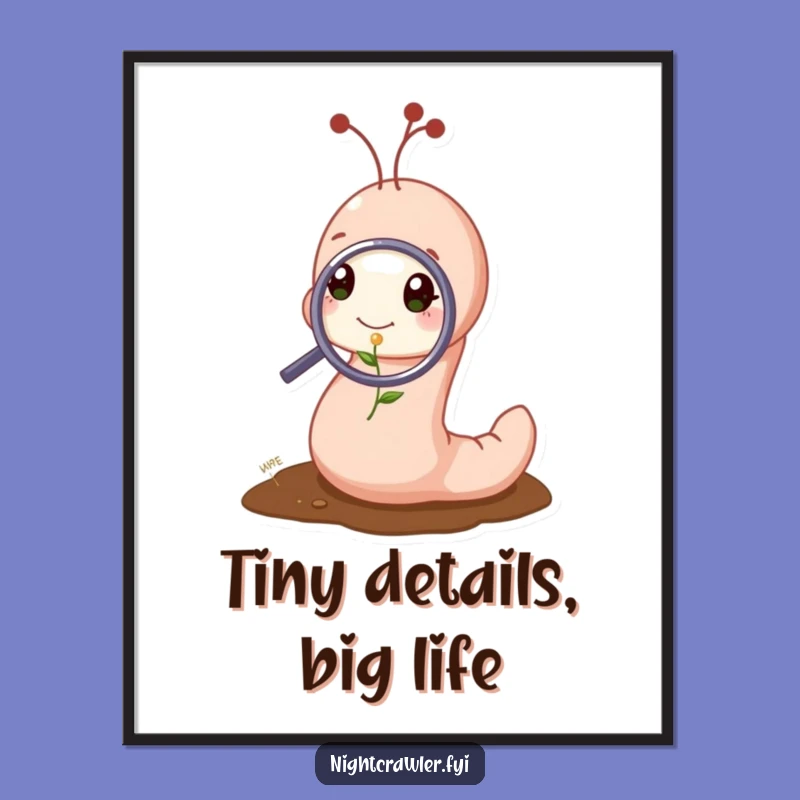 Free Printable Wall Art: Funny Worm Sprout Art, Whimsical Downloadable Nature Decor